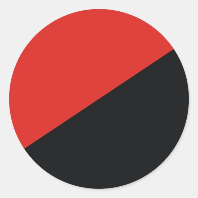 Pegatina Redonda bandera de la anarquía negra (Anverso)