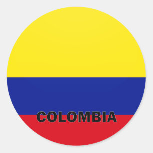Pegatina Redonda Bandera de la calidad de Colombia Roundel