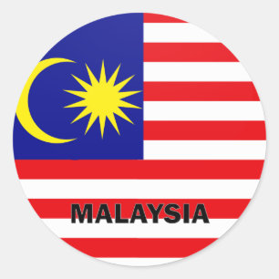 Pegatina Redonda Bandera de la calidad de Malasia Roundel