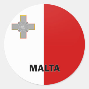 Pegatina Redonda Bandera de la calidad de Malta Roundel