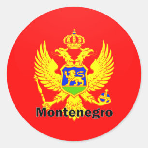 Pegatina Redonda Bandera de la calidad de Montenegro Roundel