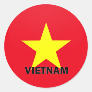 Pegatina Redonda Bandera de la calidad de Vietnam Roundel