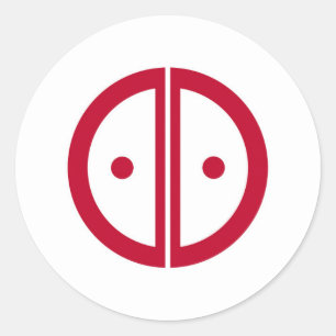 Pegatina Redonda Bandera de la ciudad de Akashi símbolo de la prefe