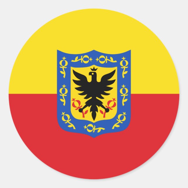 Pegatina Redonda bandera de la ciudad de bogota (Anverso)