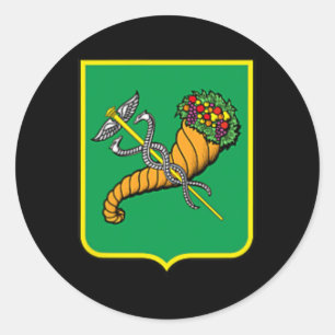 Pegatina Redonda Bandera de la ciudad de Kharkiv Ucrania Orgullo uc