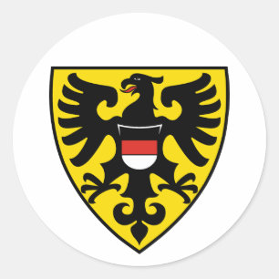Pegatina Redonda bandera de la ciudad de Reutlingen alemania símbol