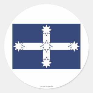 Pegatina Redonda Bandera de la estacada de Eureka