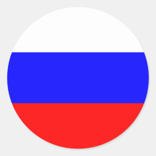 Pegatina Redonda Bandera de la Federación de Rusia