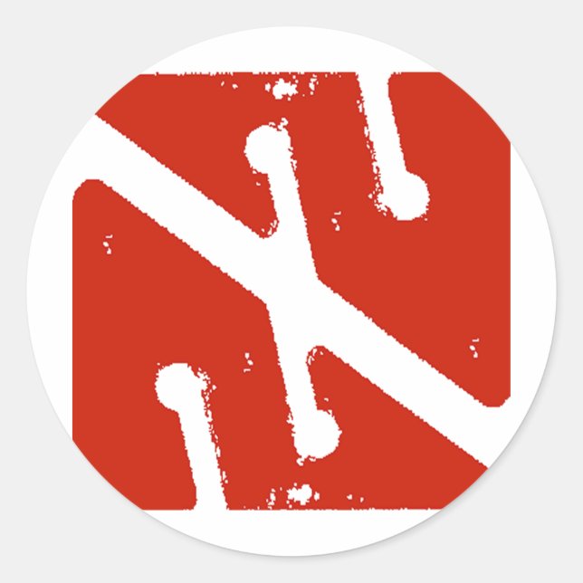 Pegatina Redonda bandera de la flecha de la cueva (Anverso)