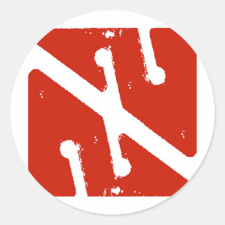 Pegatina Redonda bandera de la flecha de la cueva