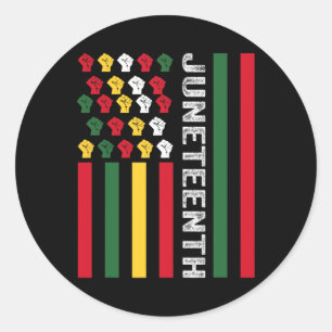 Pegatina Redonda Bandera de la historia negra afroamericana desde 1