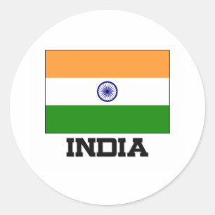 Pegatina Redonda Bandera de la India