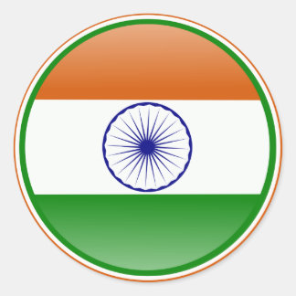Pegatina Redonda Bandera de la India