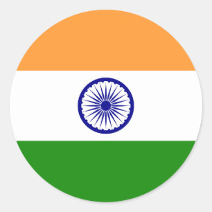 Pegatina Redonda Bandera de la India - तिरंगा - भा