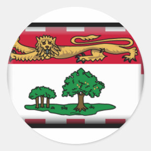 Pegatina Redonda Bandera de la Isla del Príncipe Eduardo