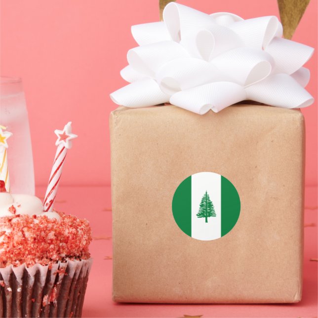 Pegatina Redonda Bandera de la isla Norfolk (Fiesta)