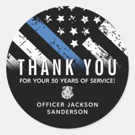 Pegatina Redonda Bandera de la Línea Azul del aniversario de la jub