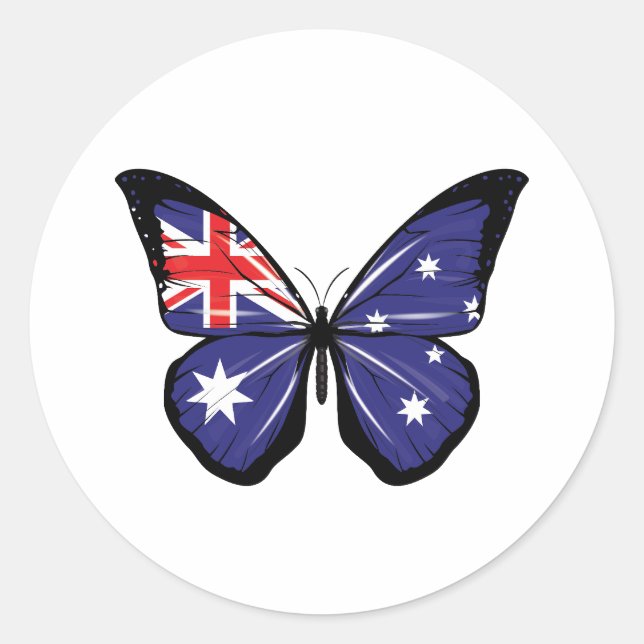 Pegatina Redonda Bandera de la mariposa de Australia (Anverso)