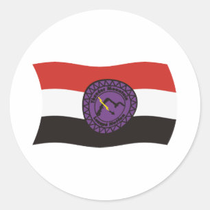Pegatina Redonda Bandera de la Nación Lenape de Thunder Mountain Pe