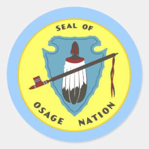 Pegatina Redonda Bandera de la Nación Osage