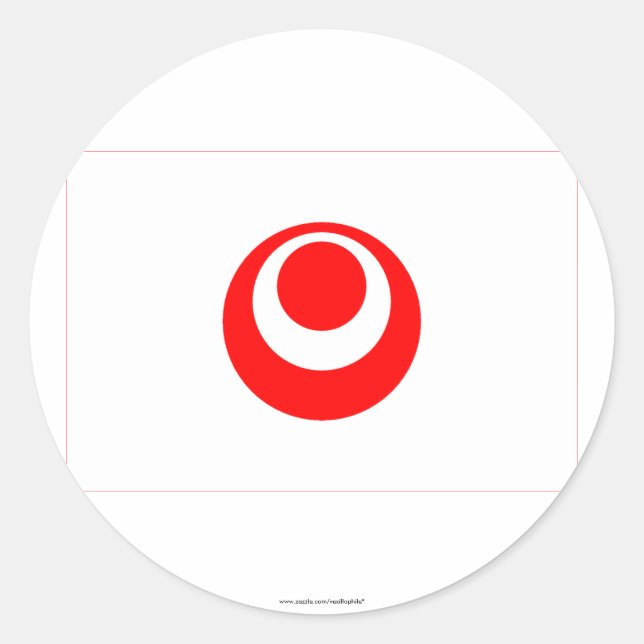 Pegatina Redonda Bandera de la prefectura de Okinawa (Anverso)