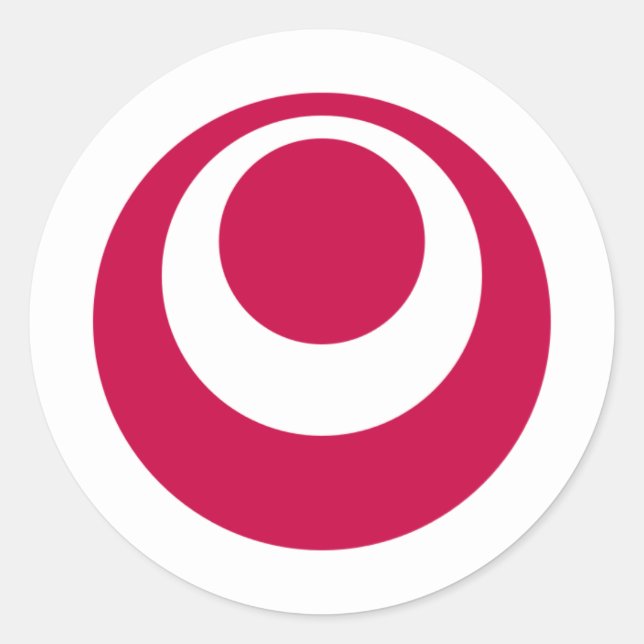 Pegatina Redonda Bandera de la prefectura de Okinawa (Anverso)