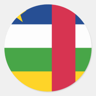 Pegatina Redonda Bandera de la República Centroafricana