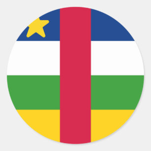 Pegatina Redonda Bandera de la República Centroafricana
