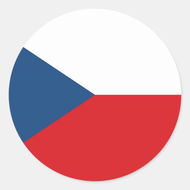 Pegatina Redonda Bandera de la República Checa (Anverso)
