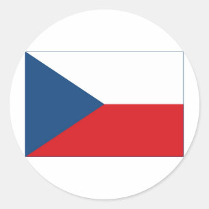 Pegatina Redonda Bandera de la República Checa