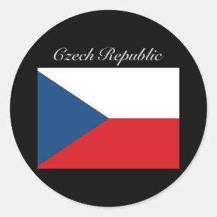 Pegatina Redonda Bandera de la República Checa - Ceska Republika
