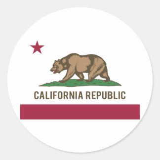 Pegatina Redonda Bandera de la República de California - Color