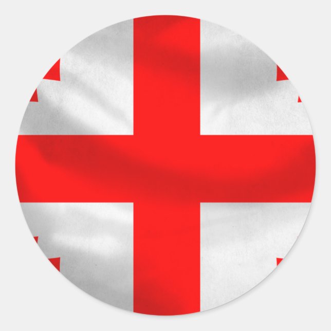Pegatina Redonda Bandera de la República de Georgia (Anverso)