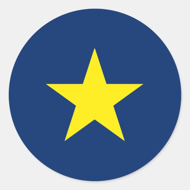 Pegatina Redonda Bandera de la República de Texas (Anverso)
