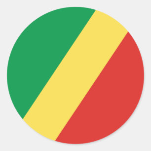 Pegatina Redonda Bandera de la República del Congo