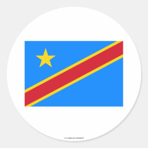 Pegatina Redonda Bandera de la república Democratic de Congo