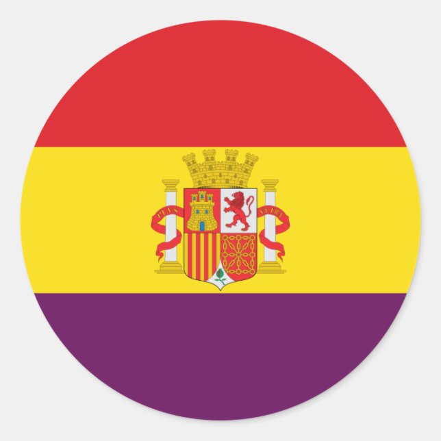 Pegatina Redonda Bandera de la República Española (Anverso)