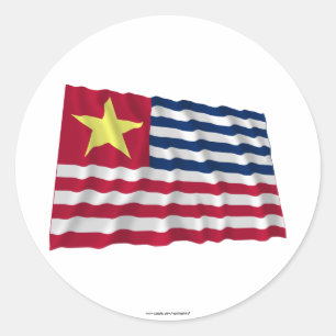 Pegatina Redonda Bandera de la Secesión Louisiana de 1861