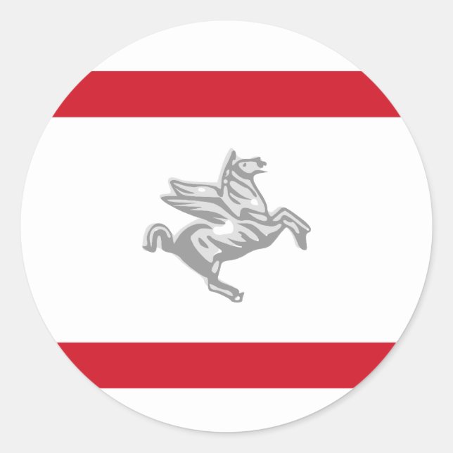 Pegatina Redonda Bandera de la Toscana, Italia (Anverso)