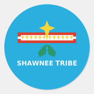 Pegatina Redonda Bandera de la tribu Shawnee de Oklahoma