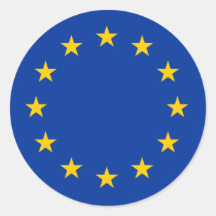 Pegatina Redonda Bandera de la UE