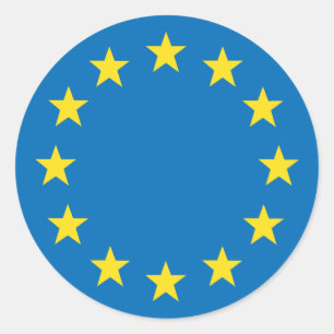 Pegatina Redonda Bandera de la UE