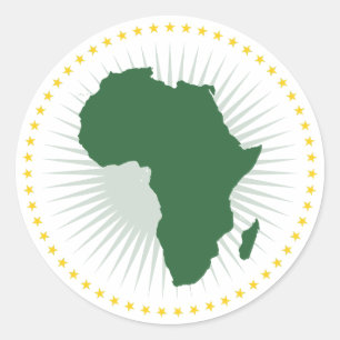 Pegatina Redonda Bandera de la Unión Africana