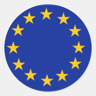 Pegatina Redonda Bandera de la Unión Europea
