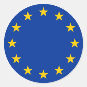 Pegatina Redonda Bandera de la Unión Europea