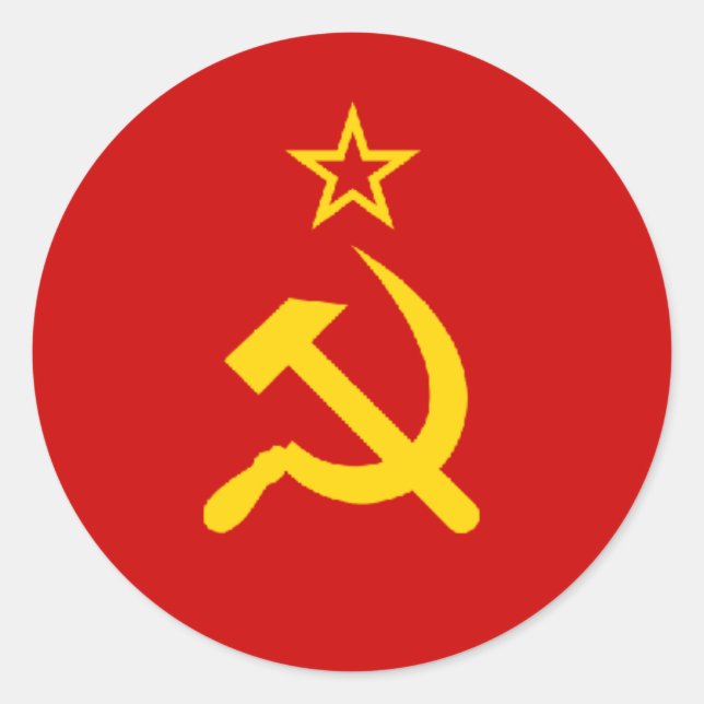 Pegatina Redonda Bandera de la Unión Soviética/URSS/CCCP (Anverso)