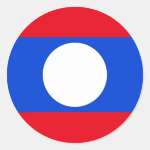 Pegatina Redonda Bandera de Laos