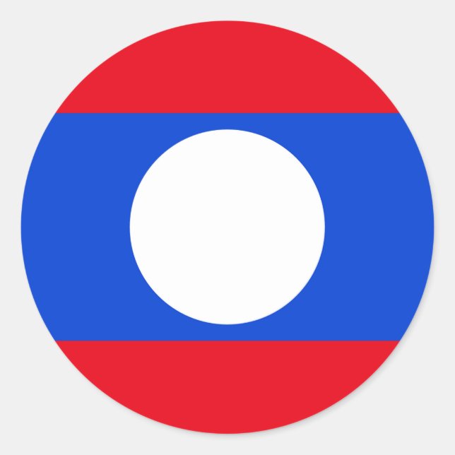 Pegatina Redonda Bandera de Laos (Anverso)
