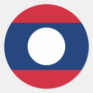 Pegatina Redonda Bandera de Laos