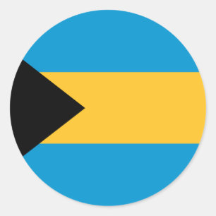Pegatina Redonda Bandera de las Bahamas